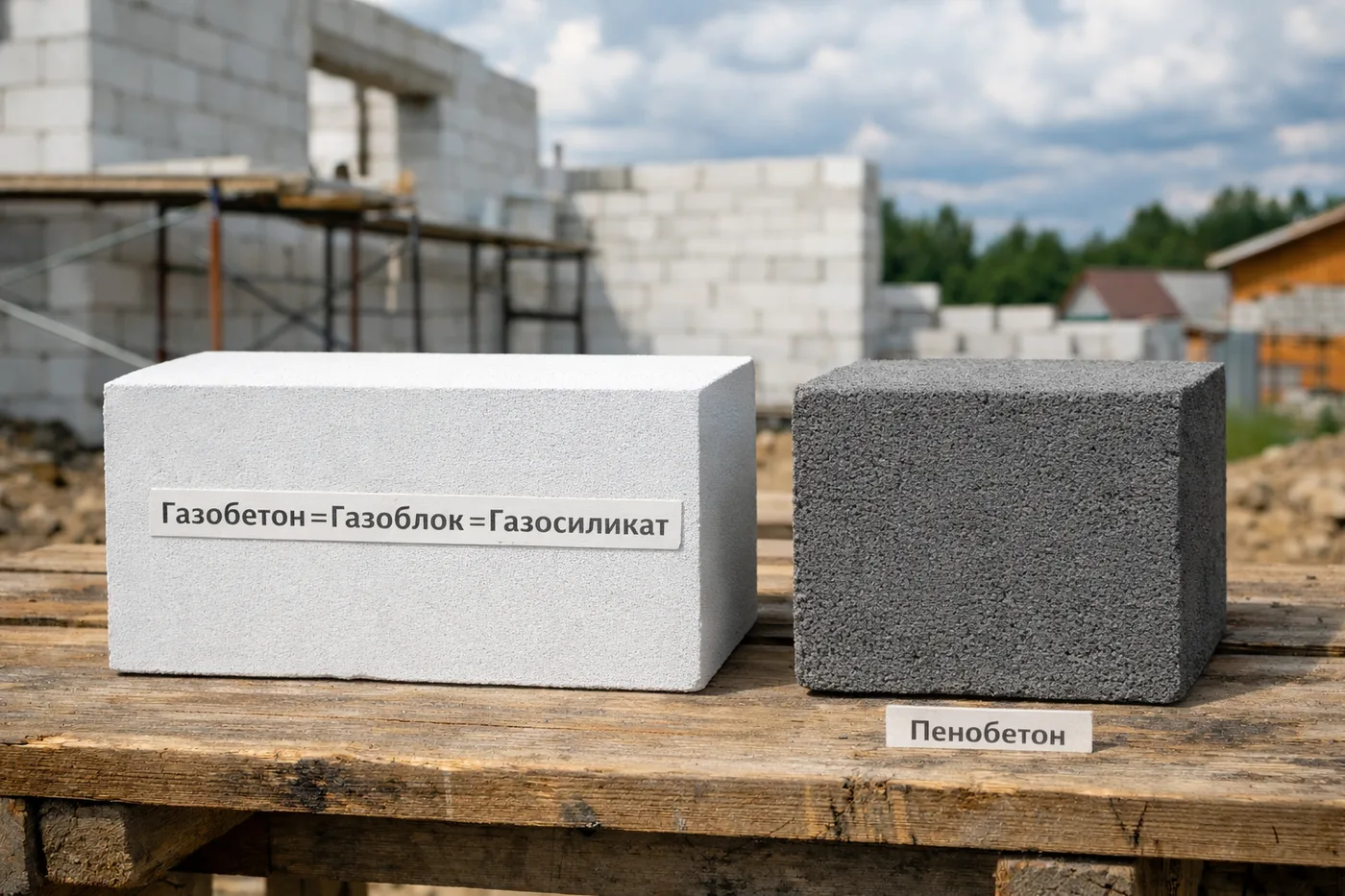 Газоблок vs пеноблок